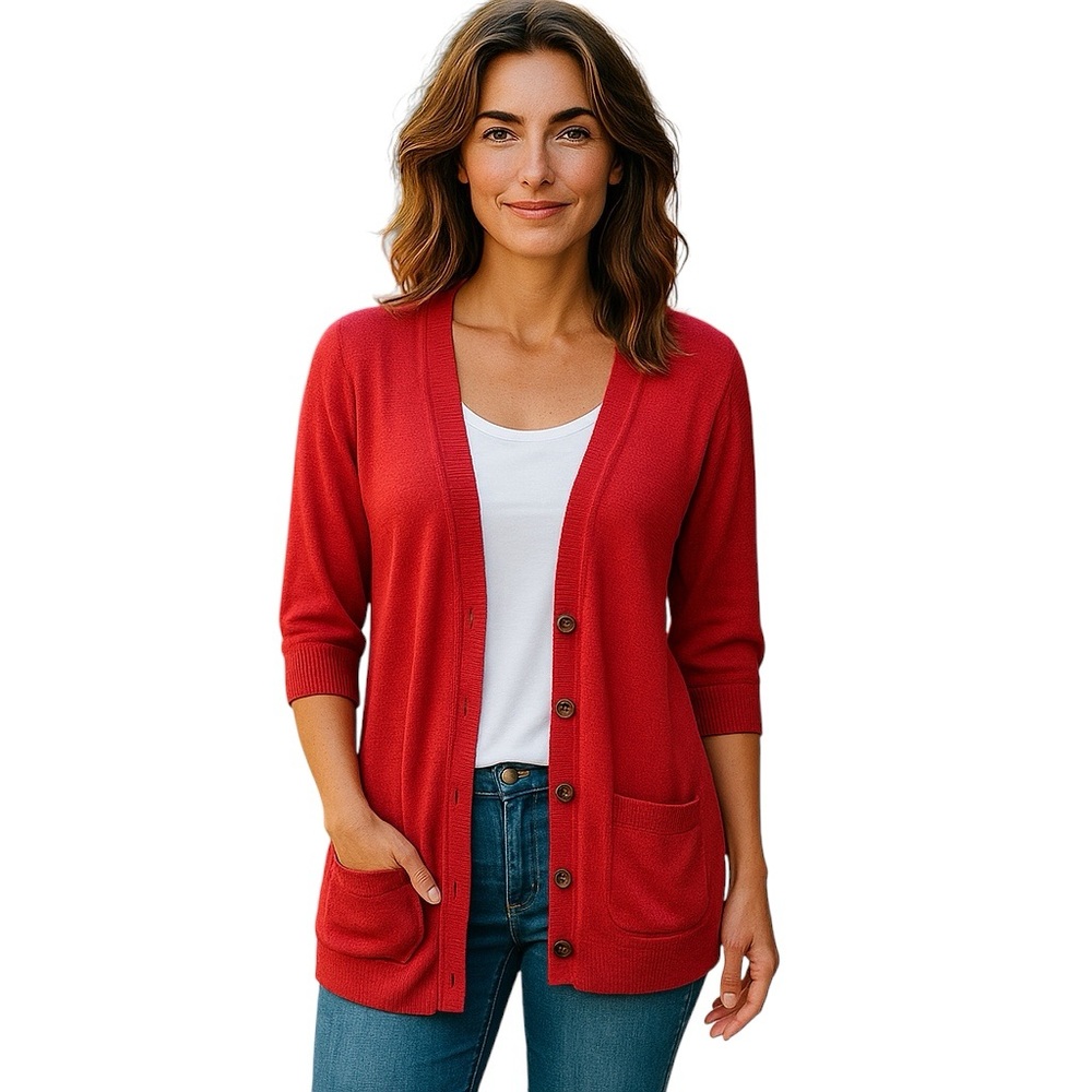 Mossimo 3/4 Sleeve Low Front Pocket Relaxed Fit Tunic Length Cardigan Size XXL